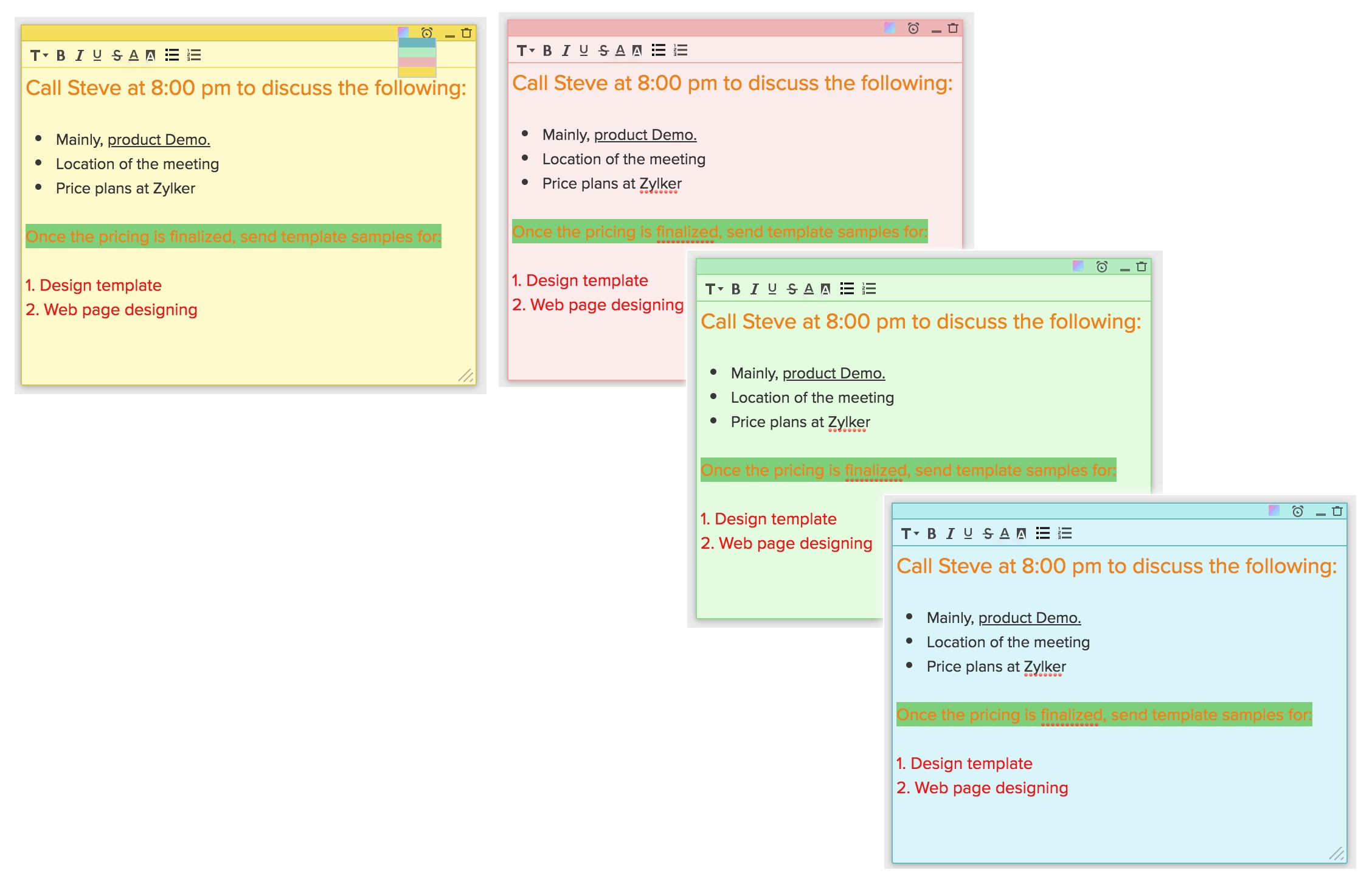 Sticky Notes in Zoho CRM