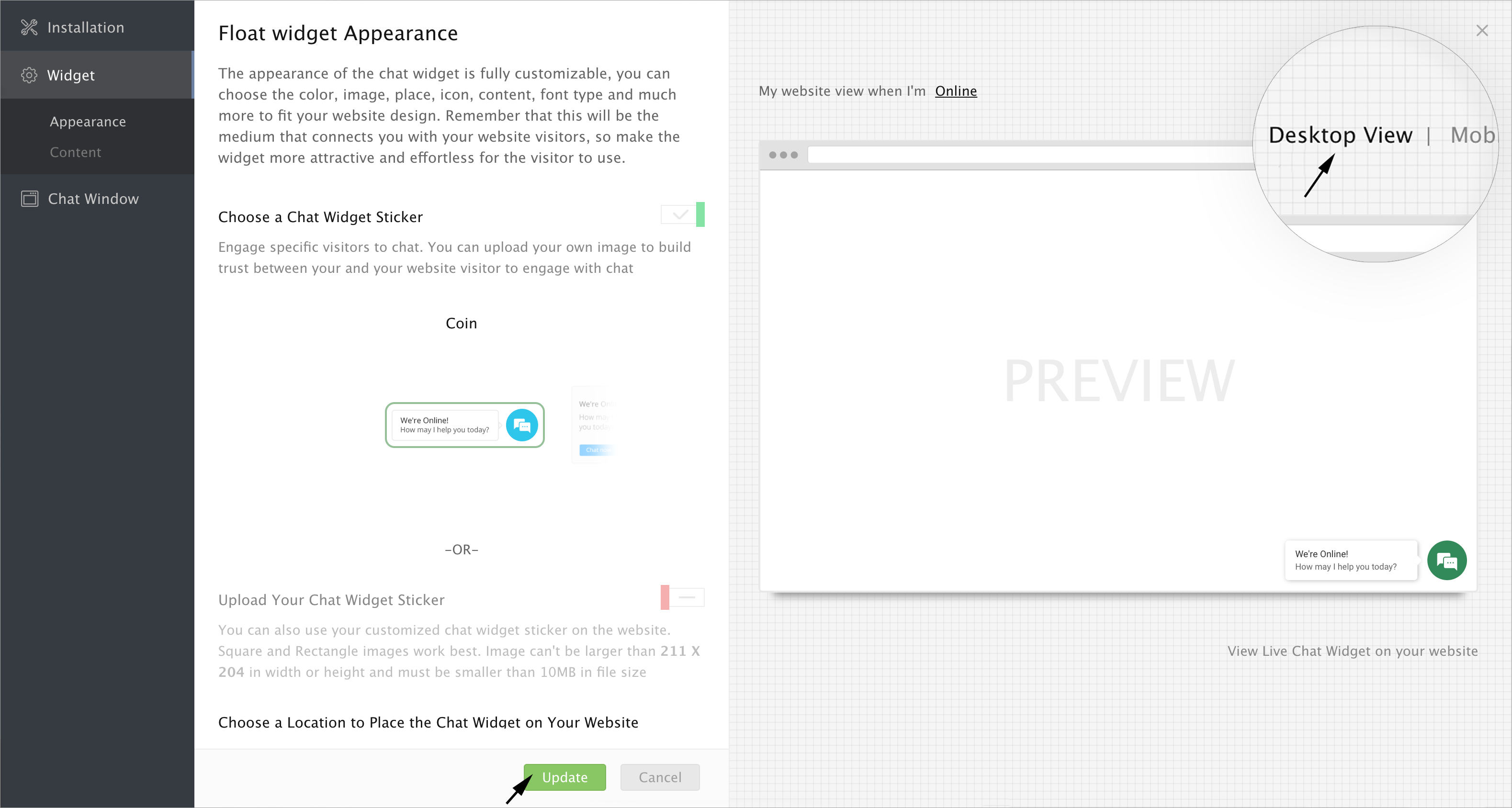 Float Widget Zoho SalesIQ