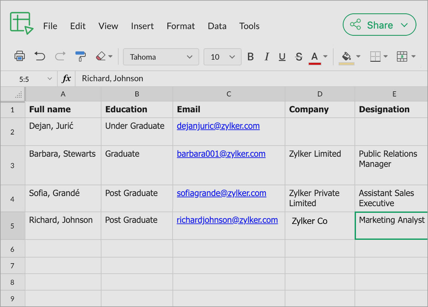 Push form entries to Zoho Sheet Integrate Zoho Forms with Zoho Sheet