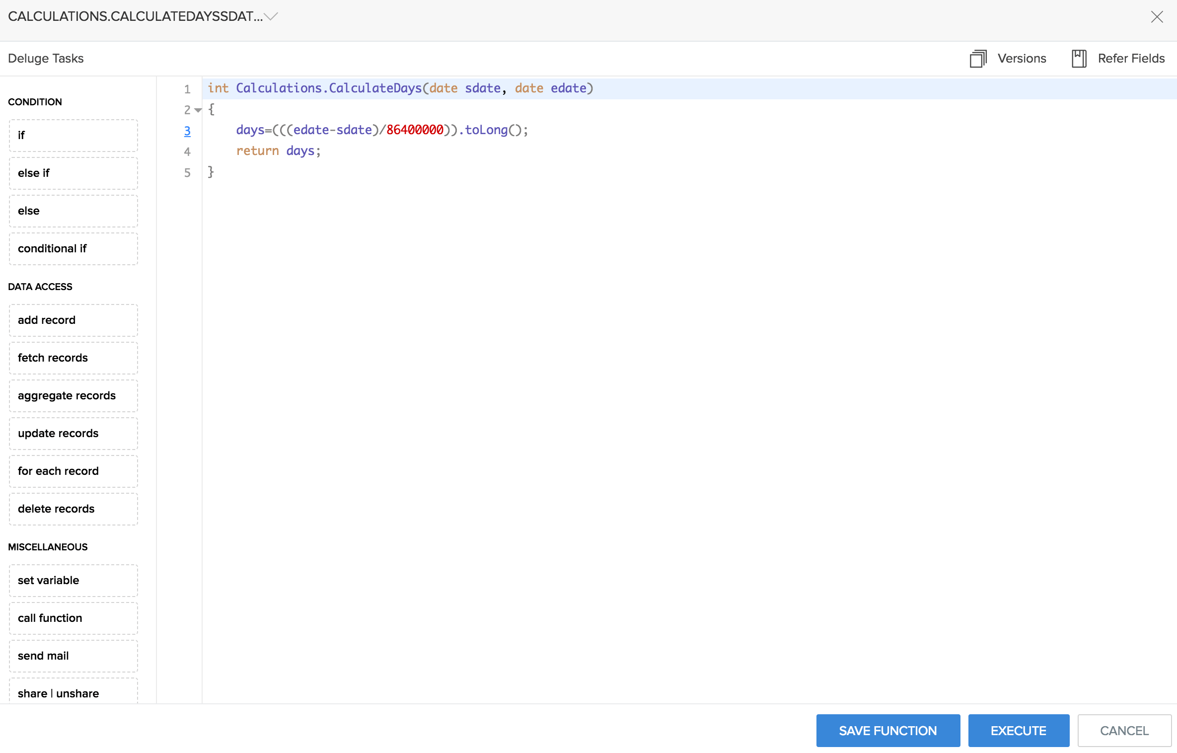 Sample Function Zoho Creator Help