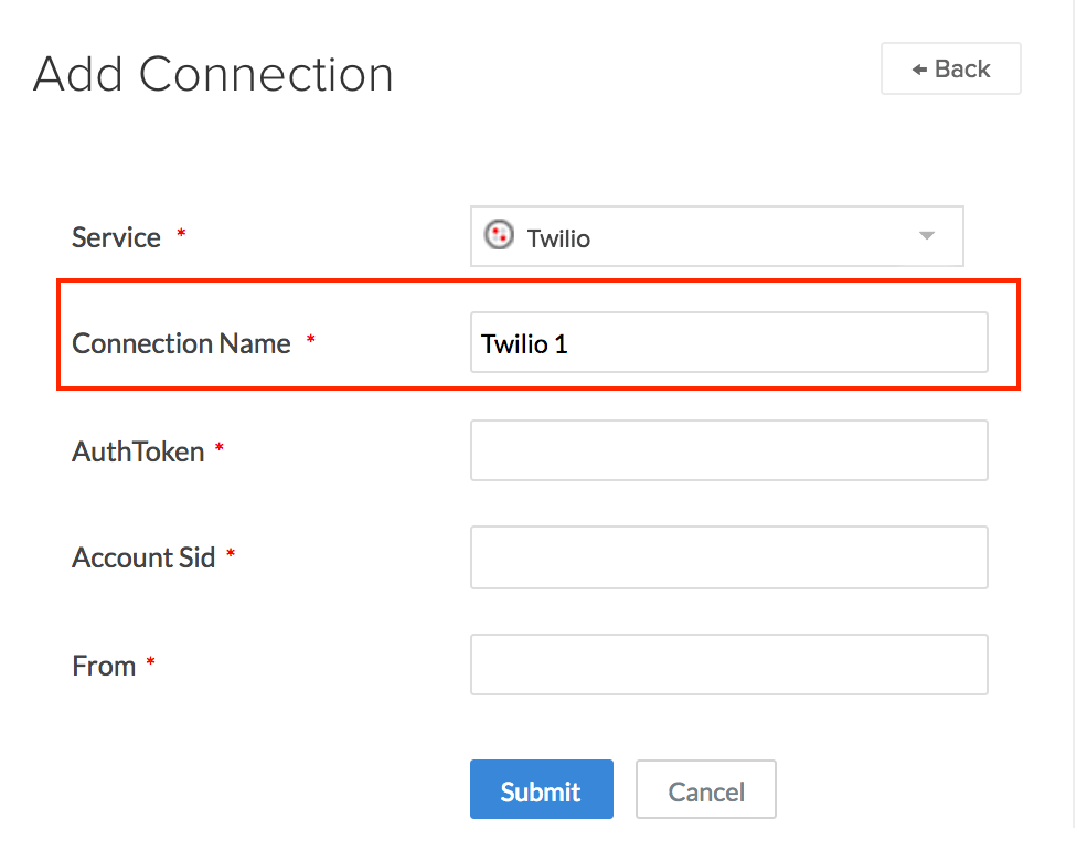 Configure Twilio connection Zoho Creator Help