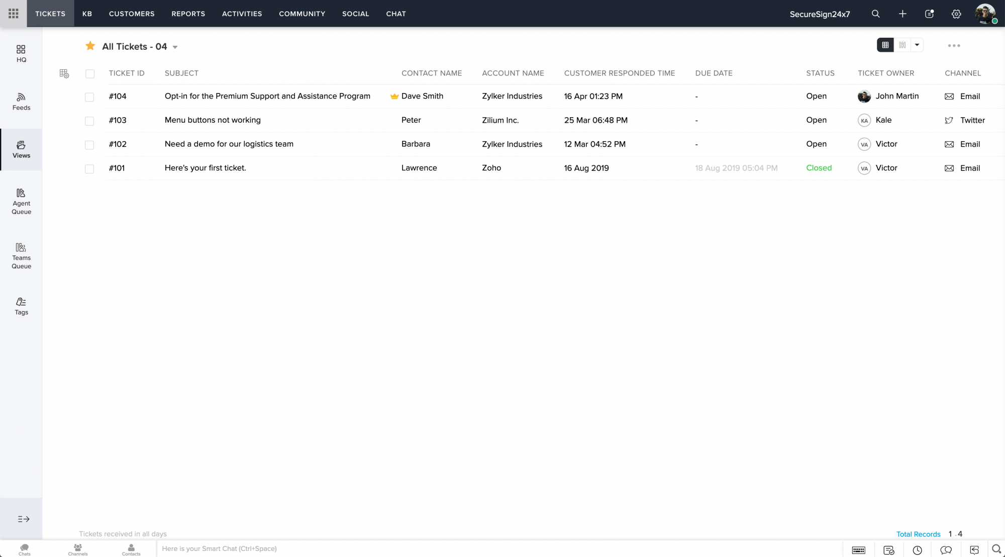 Zoho Sign integration for Zoho Desk ESign in Help desk and customer