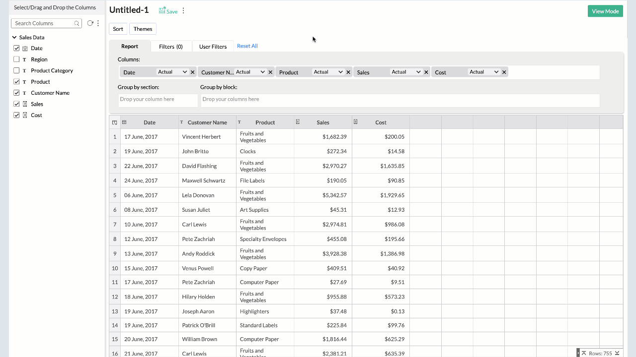 Creating a Tabular View l Zoho Analytics Help