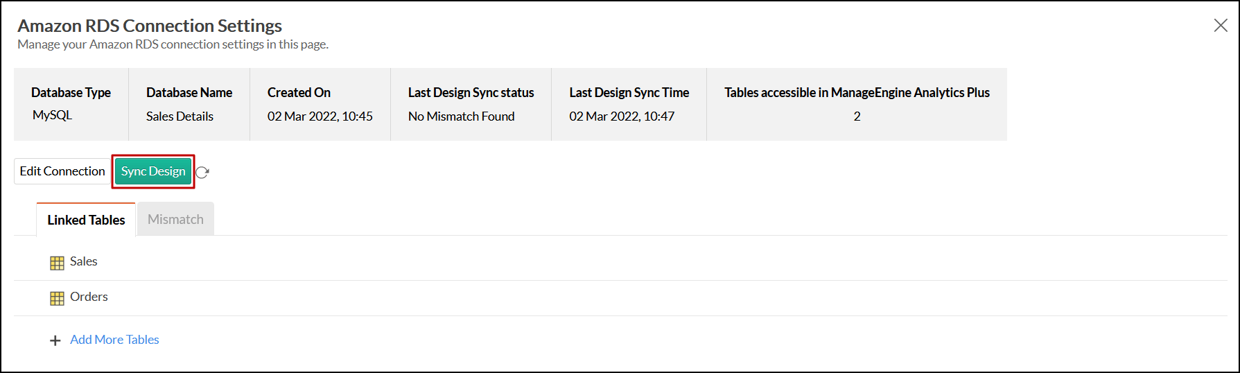 Import from Amazon RDS MySQL Analytics Plus Cloud