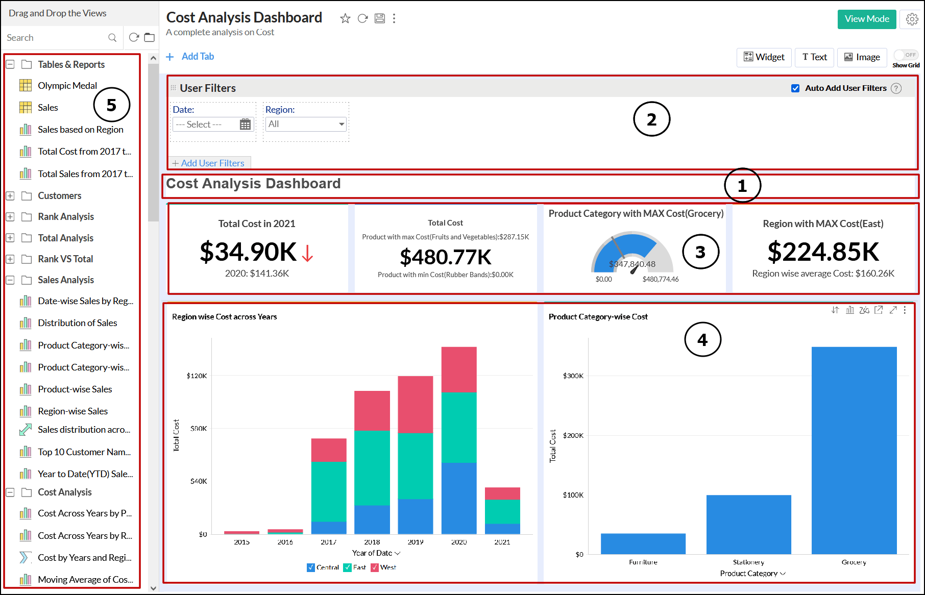 Create dashboards Analytics Plus
