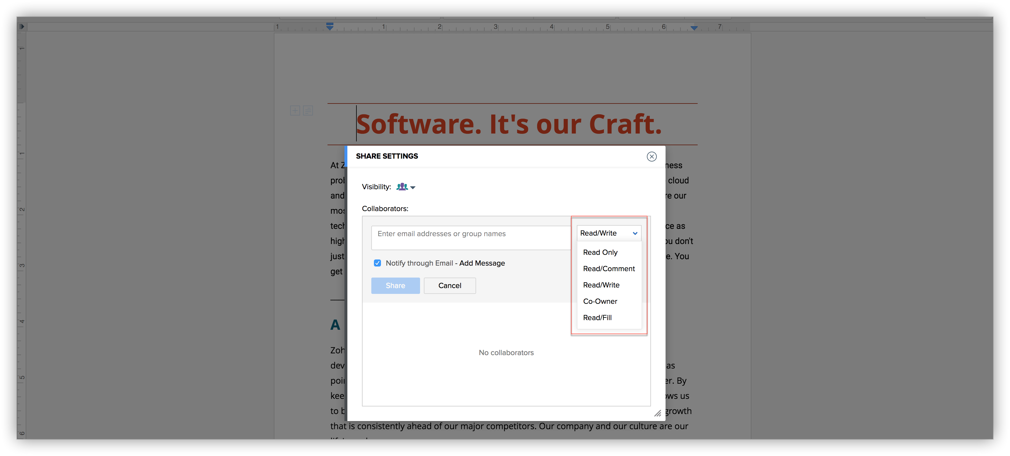 How to share your documents with individuals, organization, nonzoho