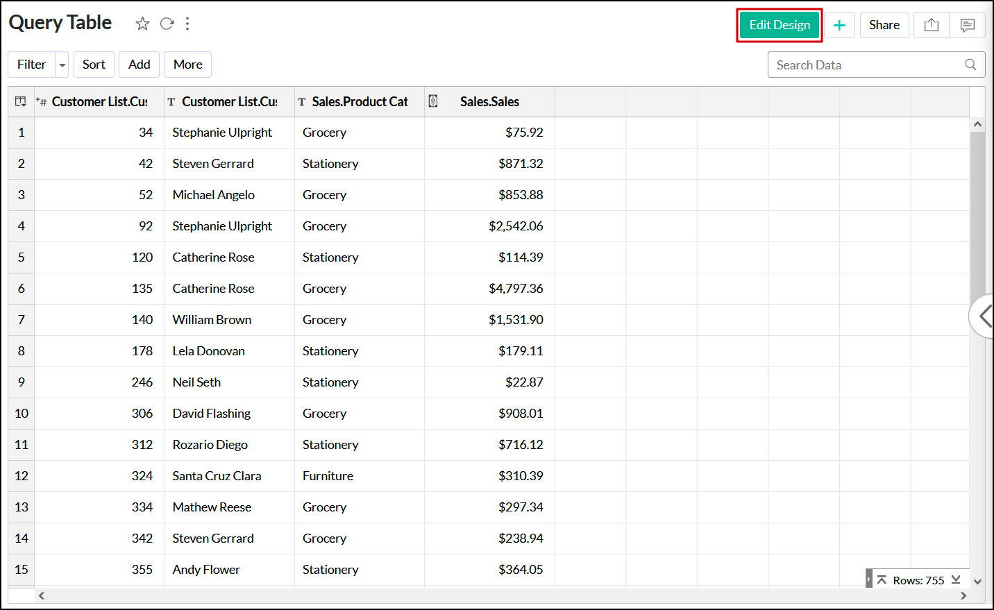 Query Tables Zoho Analytics OnPremise