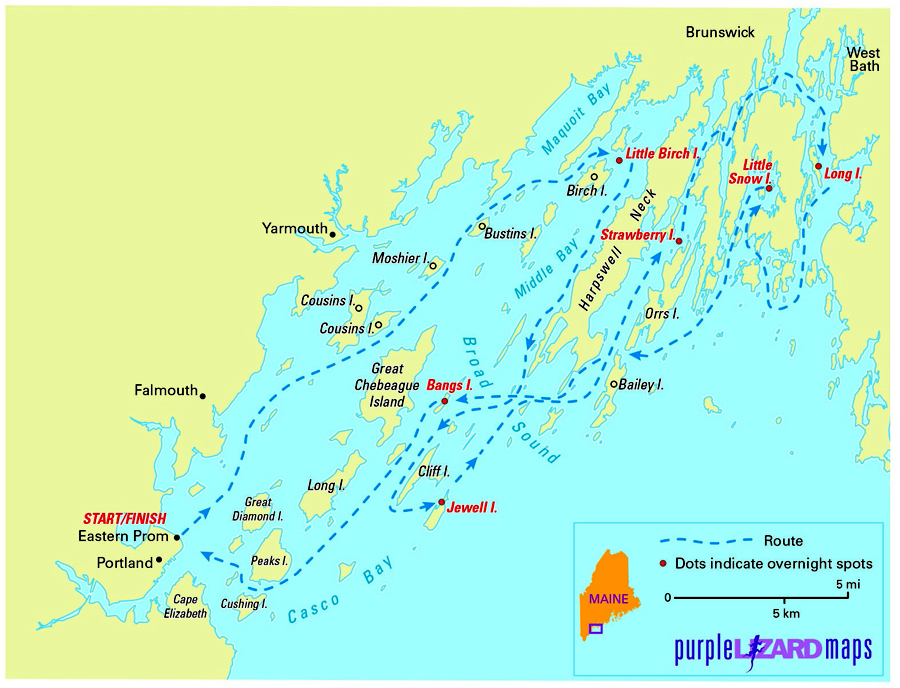 Casco Bay Maine Map Zollitsch Canoe Adventures: Criss-Crossing Casco Bay