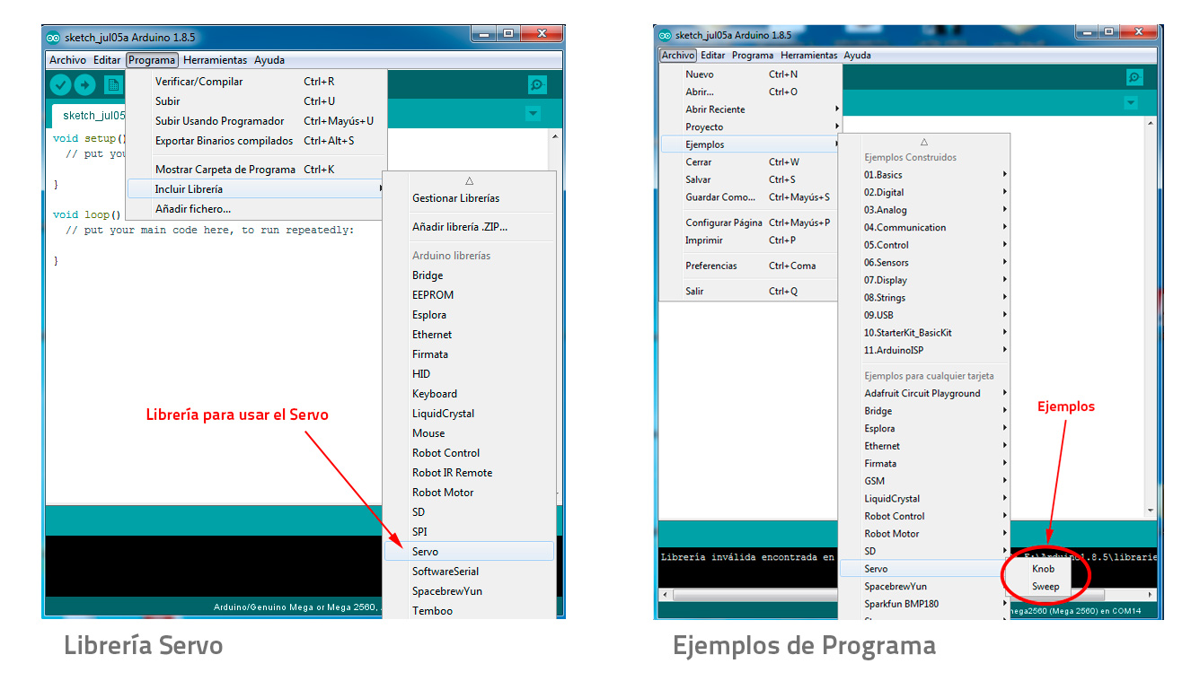 Actuadores Control de servomotores con Arduino