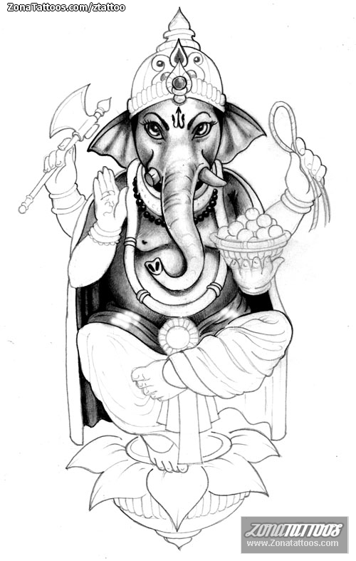 Tattoo Flash Of Ganesha, Elephants, Asian 787_x_500_jpg