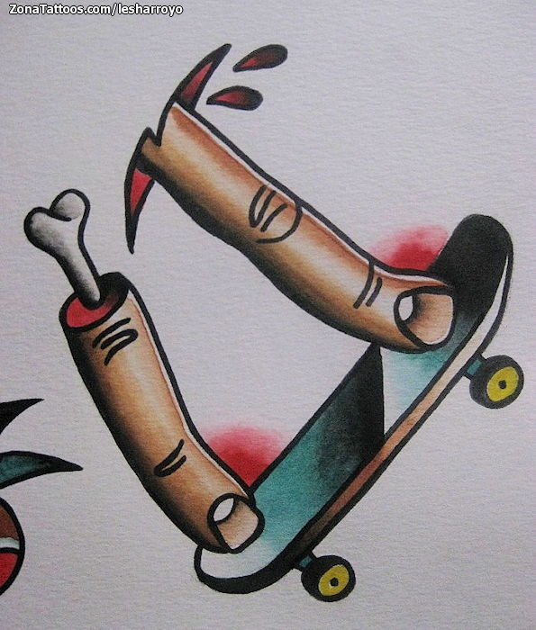Tattoo Flash of Skate, Old School