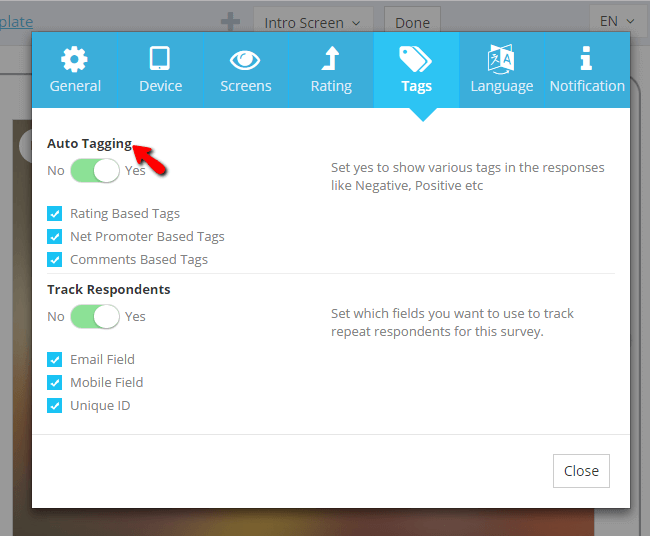 Auto Tagging Surveys