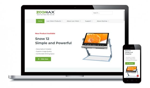 Zoomax Launched New Website Zoomax Low Vision Aids