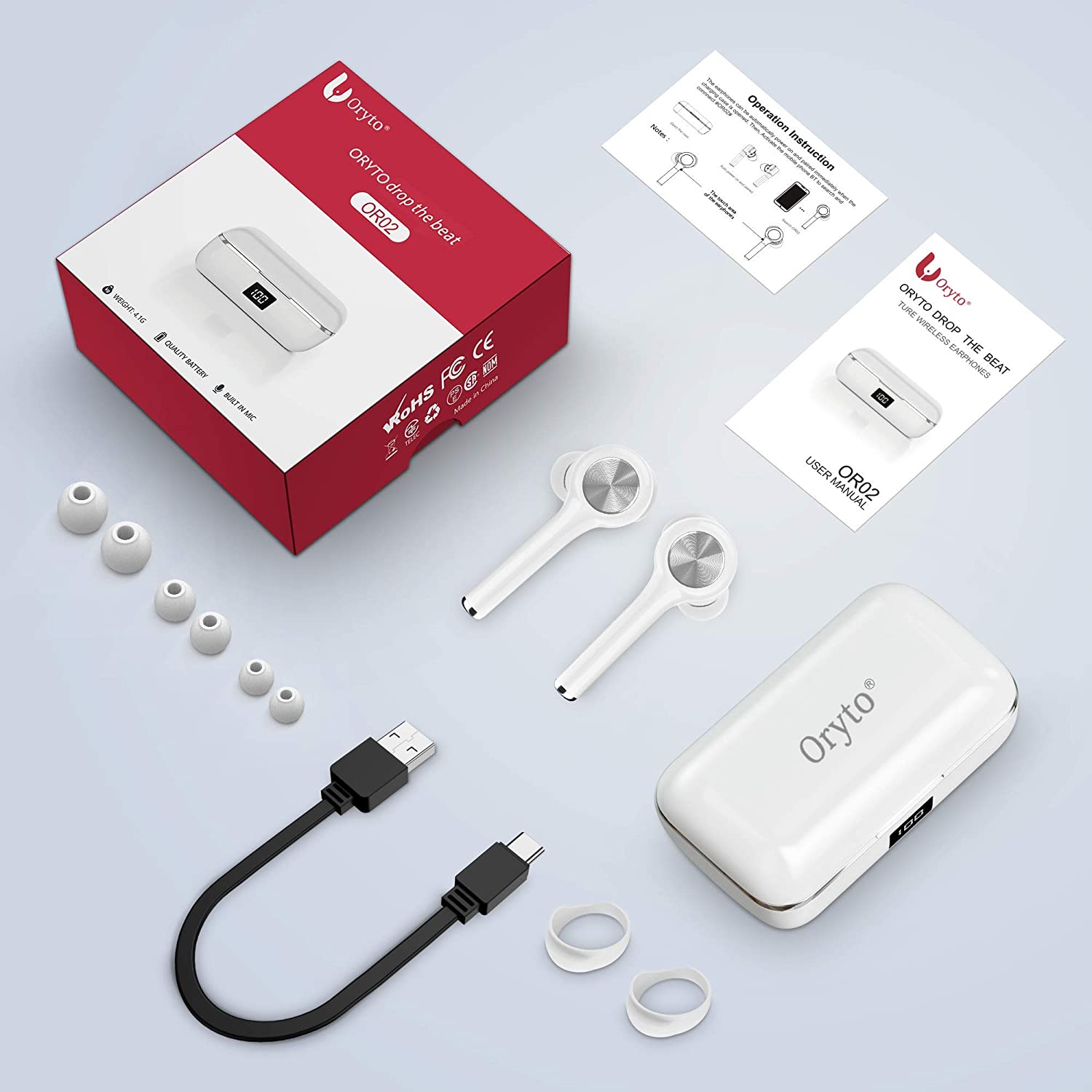 Wireless Bluetooth Earbuds, Wireless Headphones in Ear IPX6 Waterproof