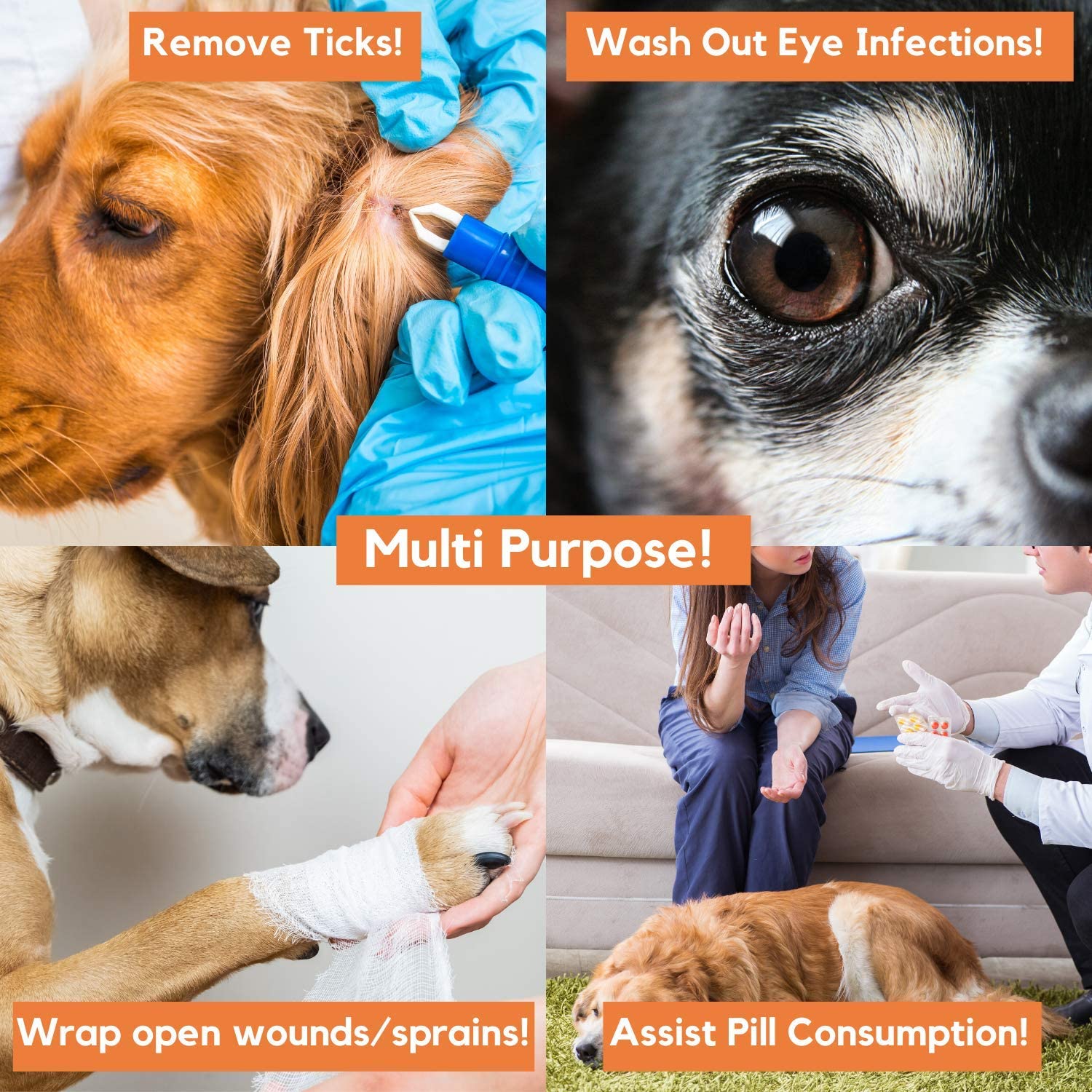 Dog First Aid Kit Includes Over 40 Health Supplies for Dogs Multi