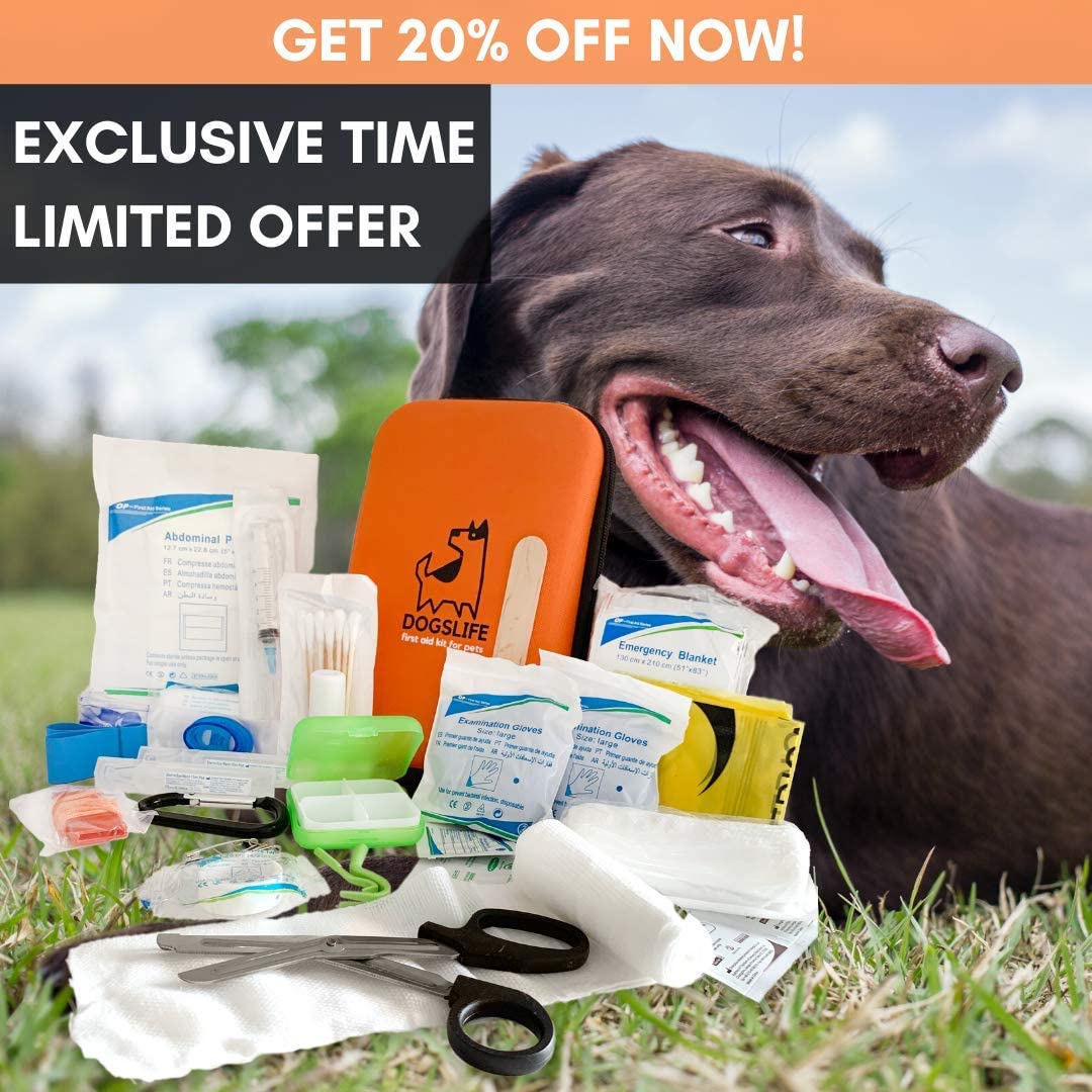 Dog First Aid Kit Includes Over 40 Health Supplies for Dogs Multi Purpose Pet Aid Kit For