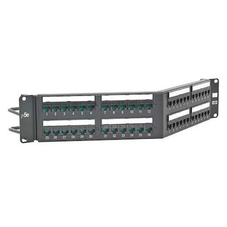 Hubbell Premise Wiring Patch Panel, 48 Ports, 3.46 in. H HP5E48A Zoro(00)