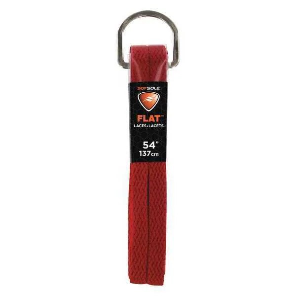 Sof Sole Shoe Laces, 54" L, Polyester, Red, PR 84744 Zoro