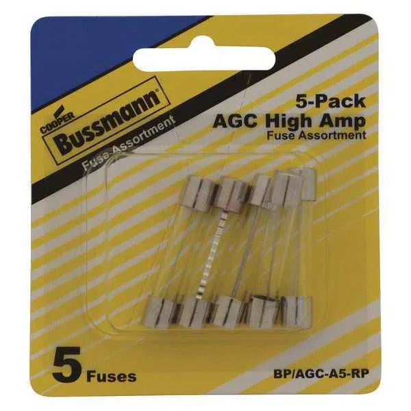 Eaton Bussmann Glass Fuse Kit, AGC Series, 5 Fuses Included 10 A to 30 A, 250V AC, 32V AC BP/AGC