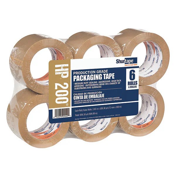 Shurtape Packaging Tape, 72mm W, 100m L, PK6 HP 200 Zoro