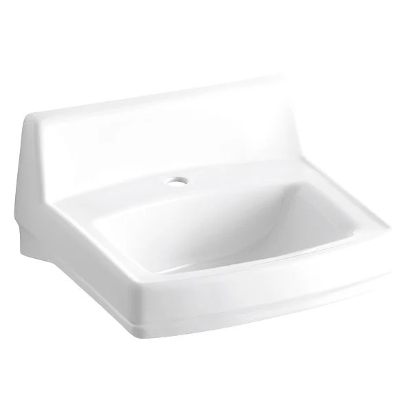 Kohler Bathroom Sink, 127/8" H, 203/4" L, White K20310 Zoro
