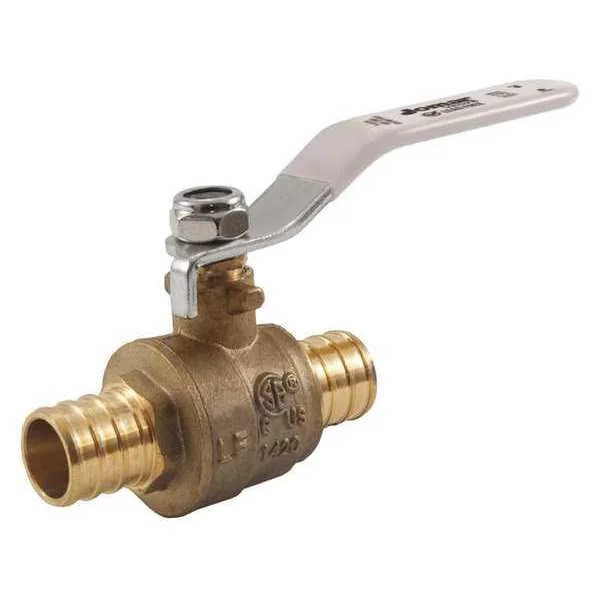 Jomar Valve T412G 11.92 LF Brass Crimp PEX Ball Valve, 3/4"