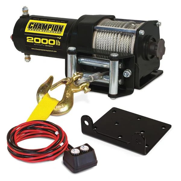 Champion Power Equipment 12003 81.74 Utility Winch Kit, 12V, 2000 lb