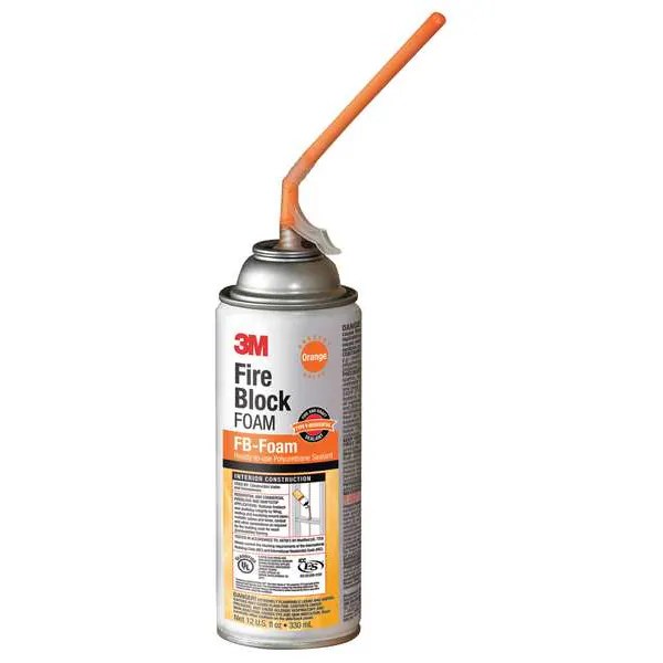 3M Fire Block Foam, Aerosol, Orange, Polyurethane Foam, SelfLeveling