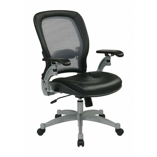 Office Star Executive Chair, Leather, 18" to 221/2" Height, Adjustable