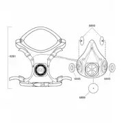 3M Half Facepiece Reusable Respirator, 6000 Series, Thermoplastic