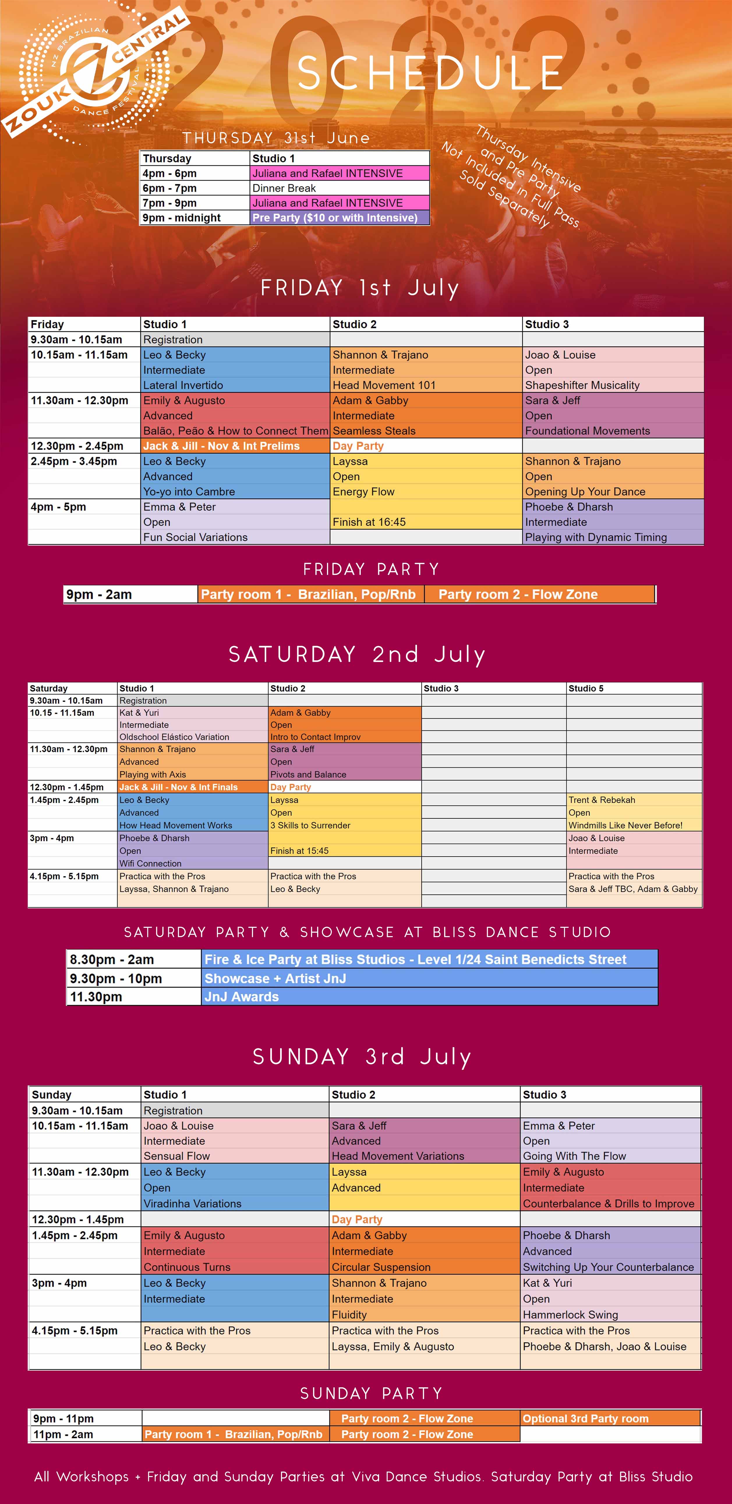 Schedule Zouk Central