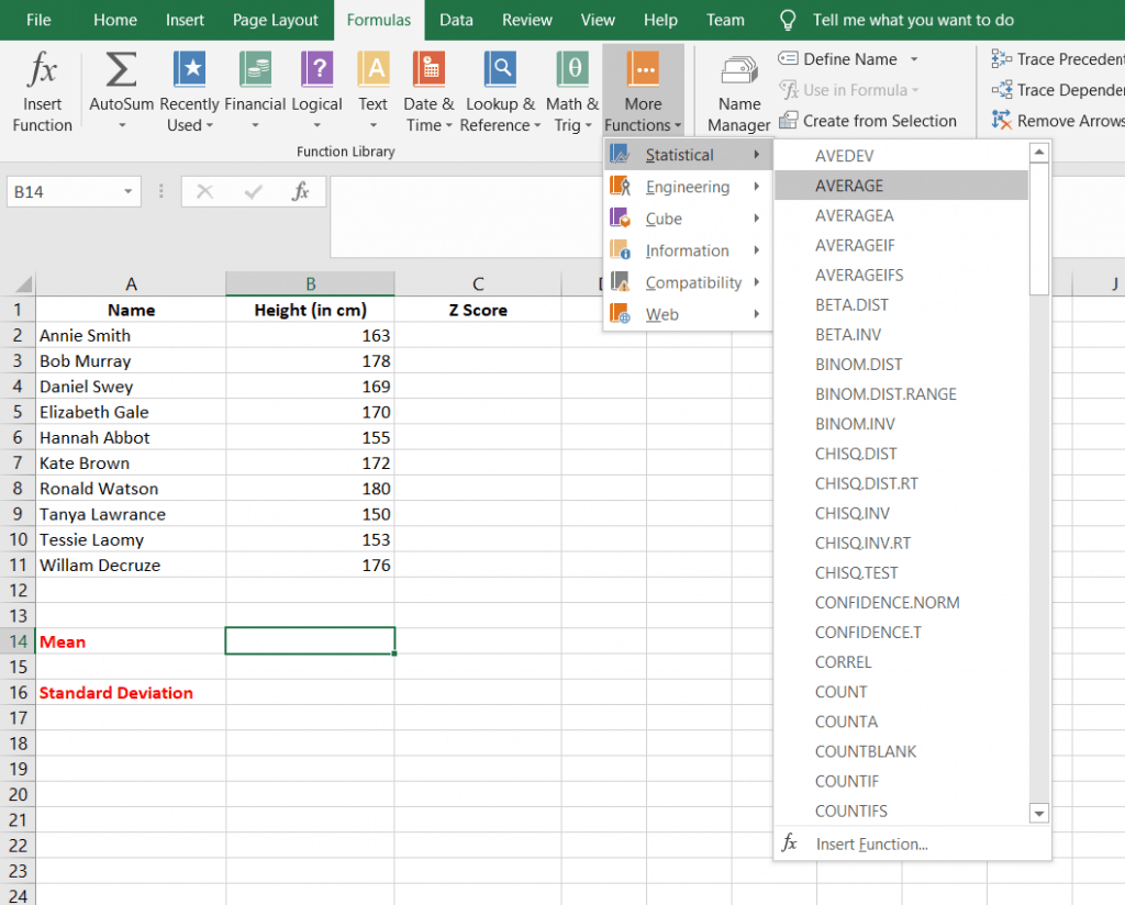 How to calculate Z Score in Excel Z TABLE