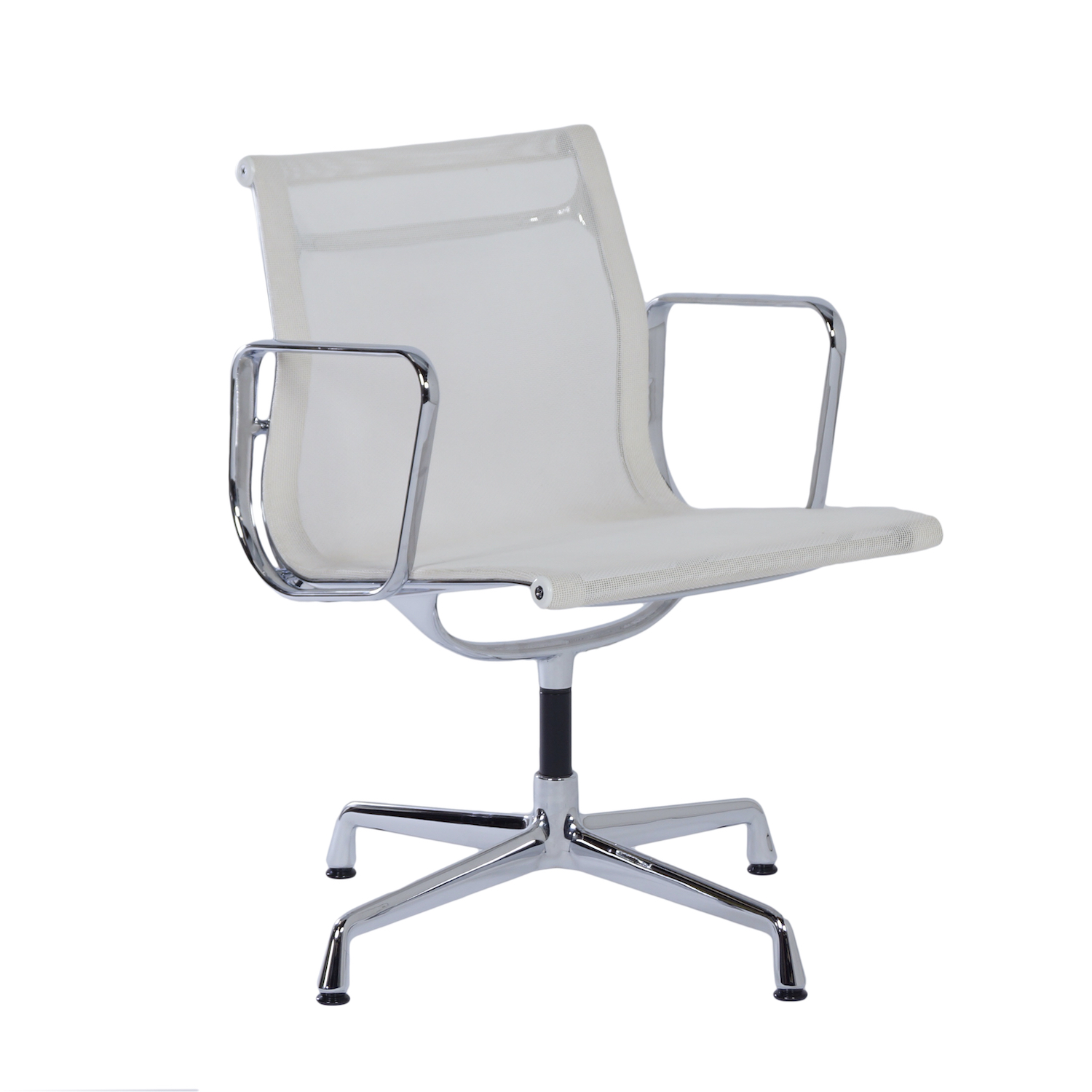EA 107 Office chair in White Netweave by Charles & Ray Eames for Vitra