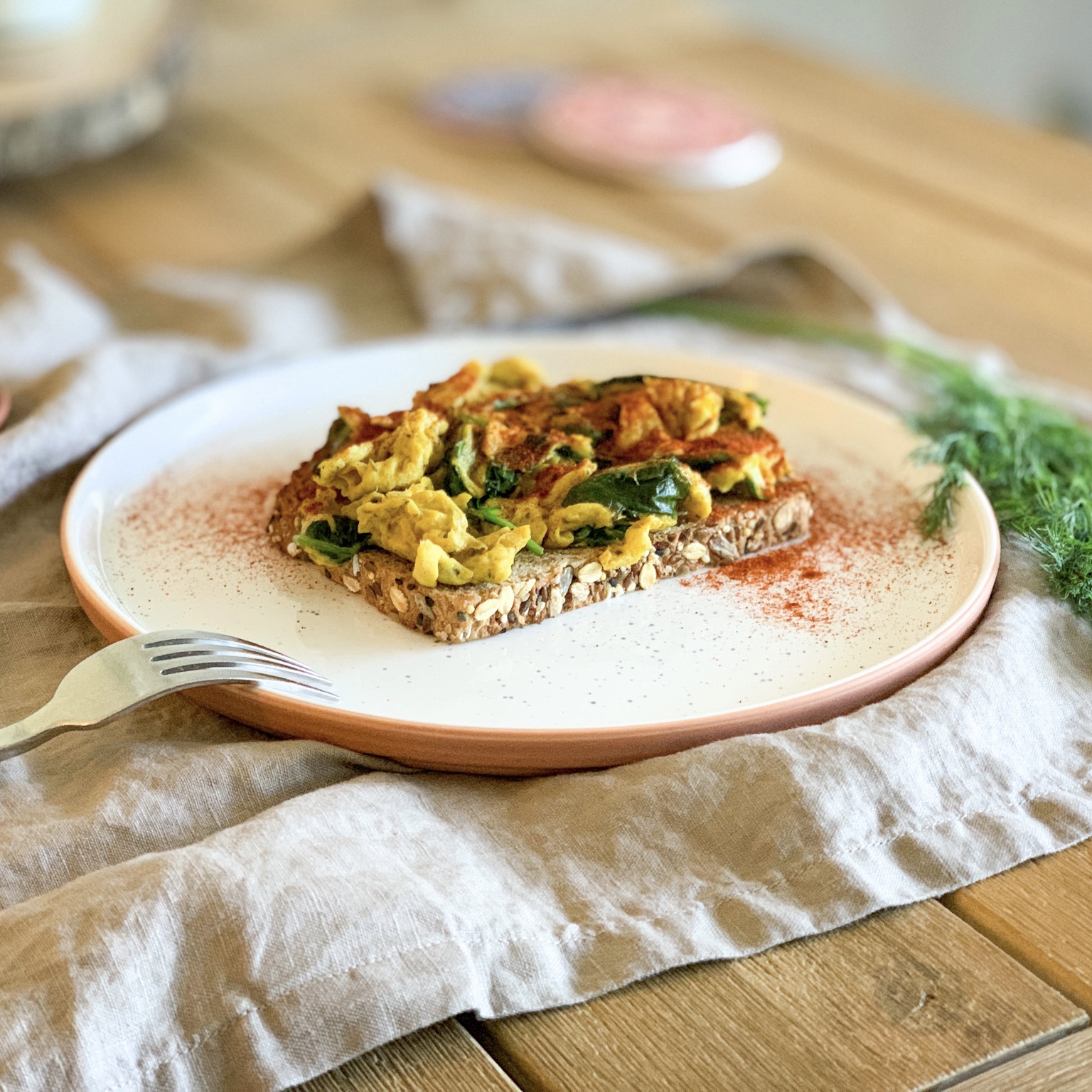 Curried Tumeric Scrambled Eggs on Toast Zuzu Dreams Of