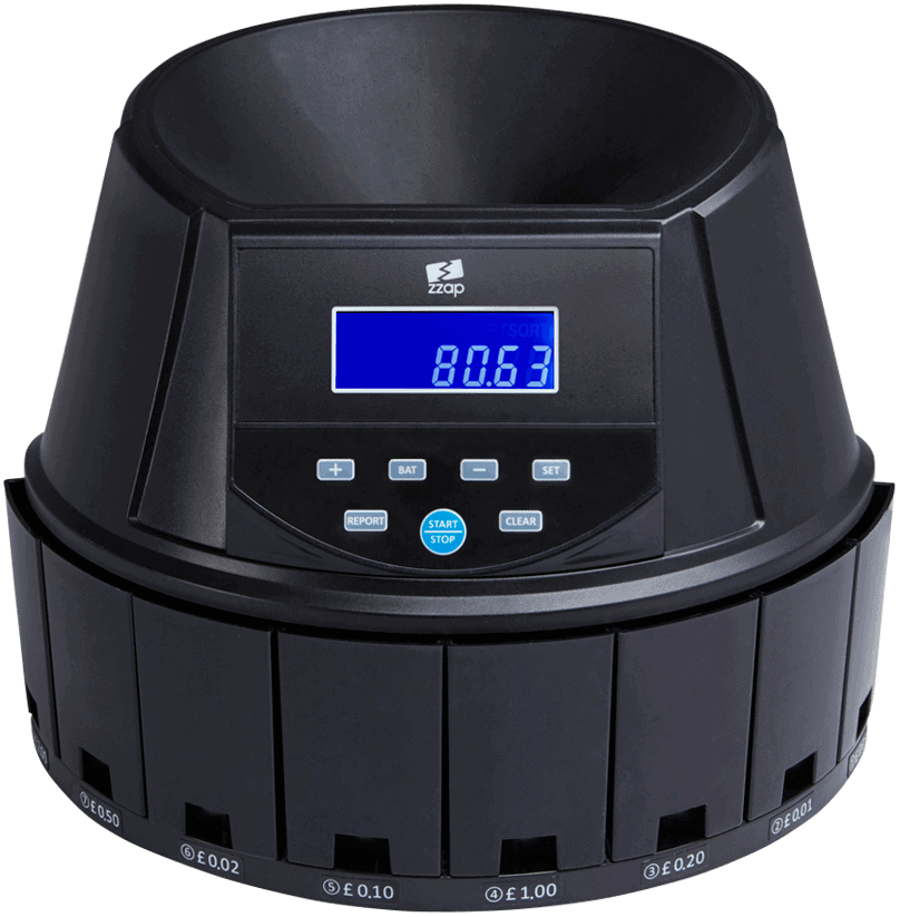 ZZap CS30 Coin Counter Counts 300 Coins Per/Min ZZap