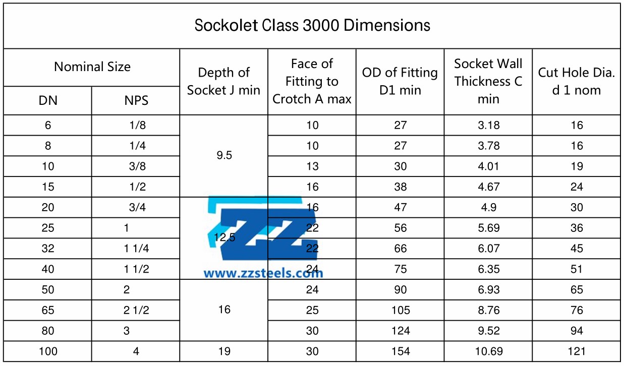 Sockolet Class 3000 8” x 1” ASTM A182 F53 MSSSP97 ZIZI