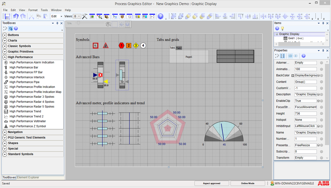 Process Graphics High Performance Graphics HMI (ABB 800xA DCS operator interfaces HMI)