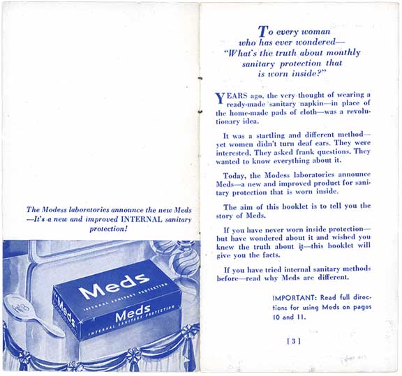 Undated instructions for Meds tampon at MUM