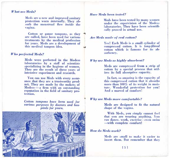 Undated instructions for Meds tampon at MUM