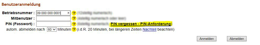 HITier Hilfe zu Anmeldung