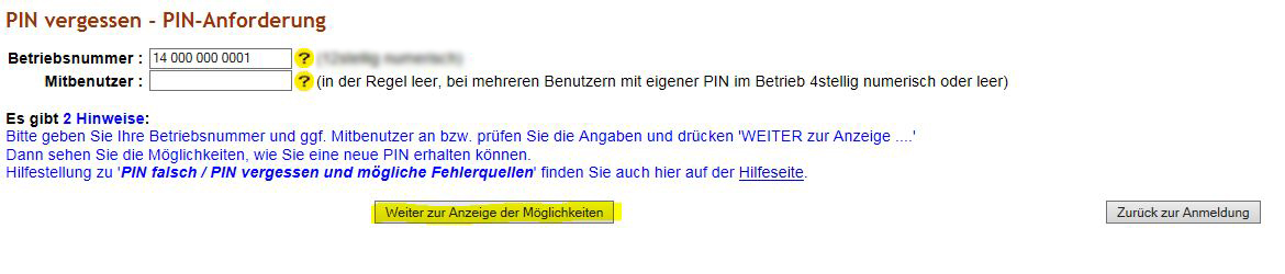 HITier Hilfe zu Anmeldung