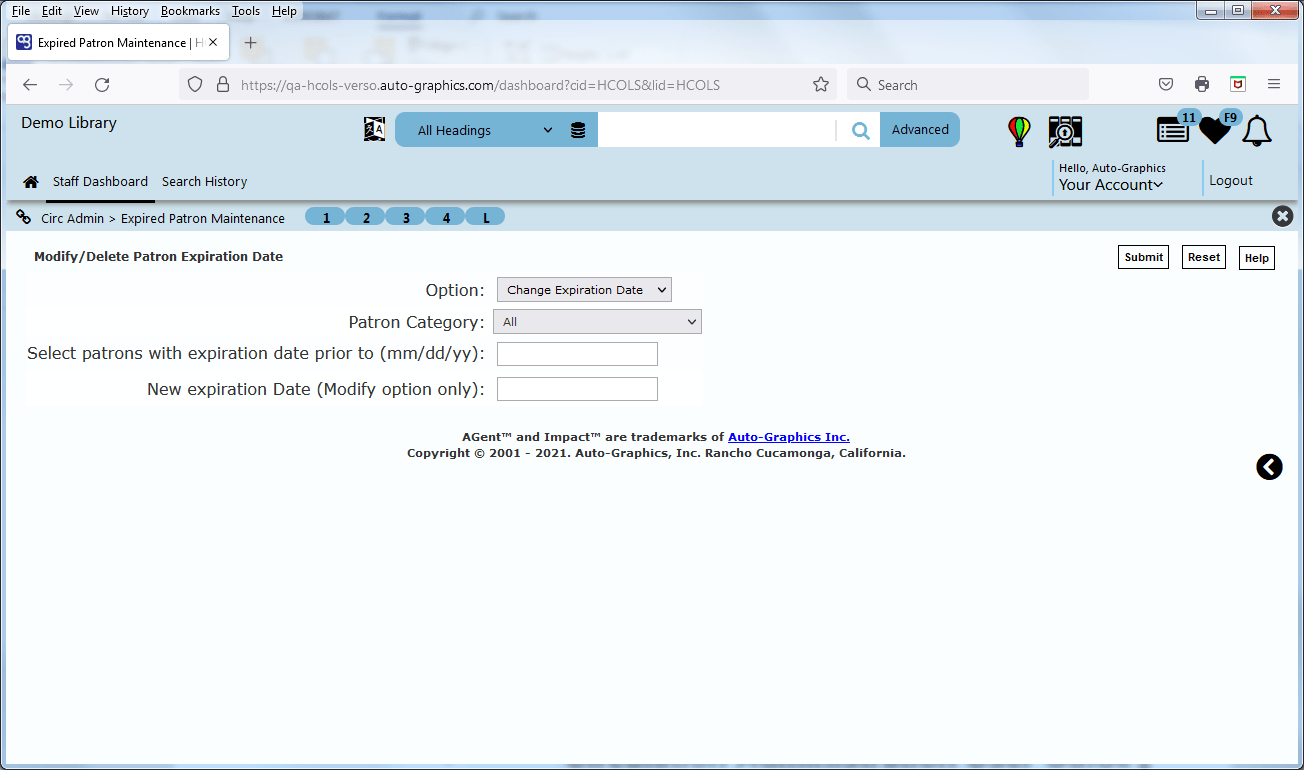 CIRCULATION ADMINISTRATION