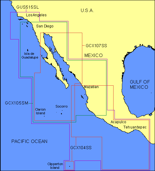 Garmin Offshore Cartography GCharts Los Angeles to Mexico