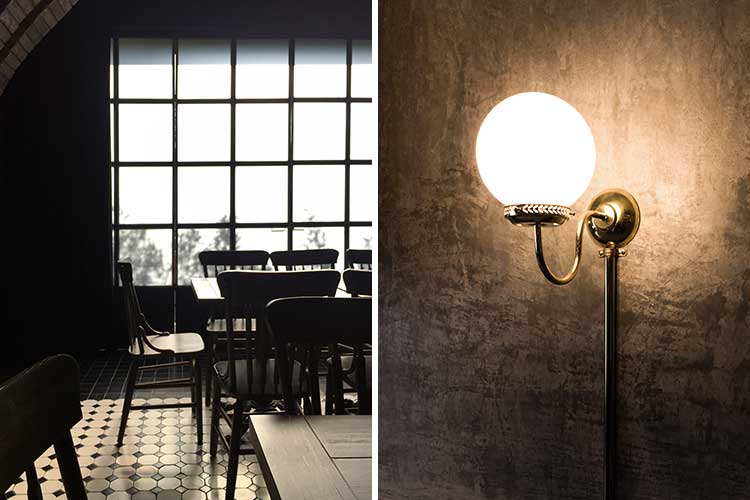 Kaklat Golv Kaklat golv på rustik mexikansk restaurang i gedigna material