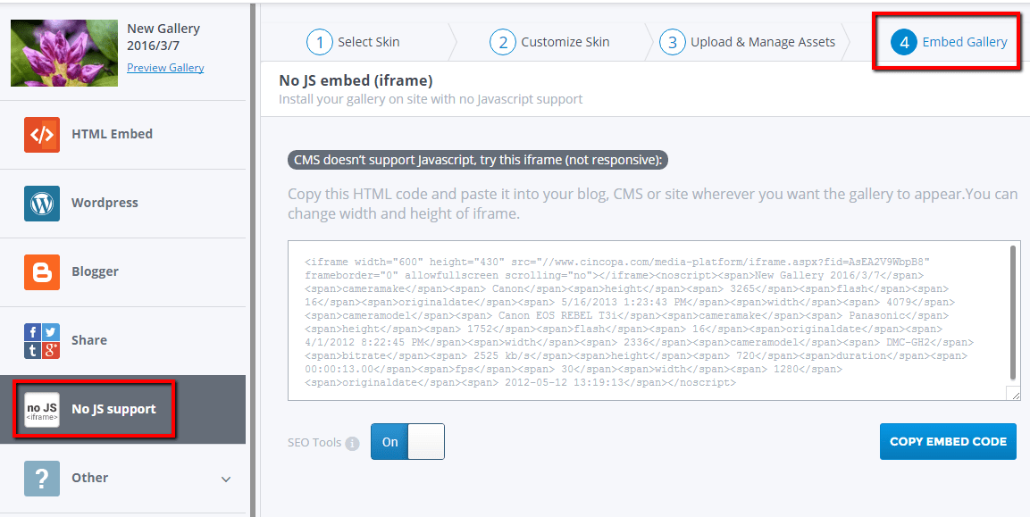 Embed and Share Help Center — Support — Cincopa