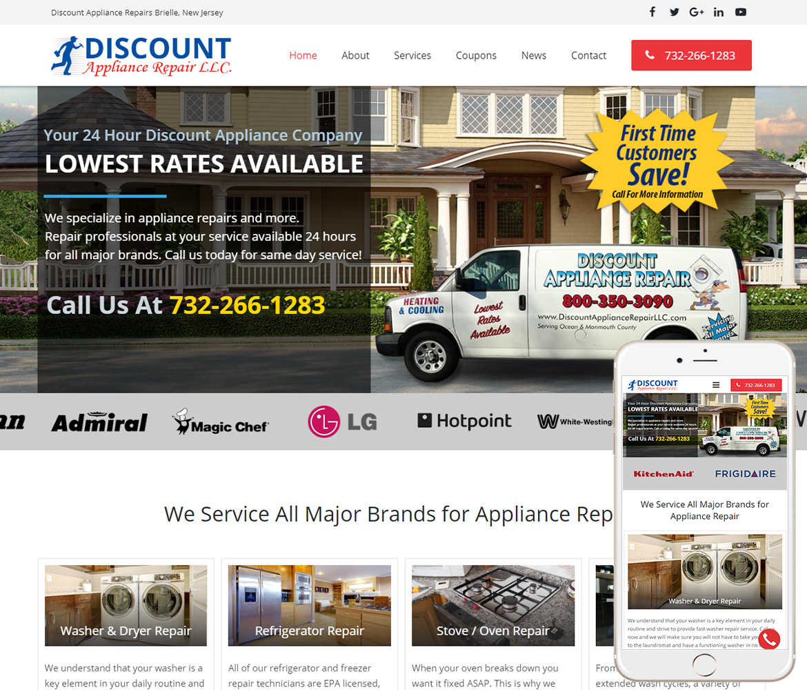 Appliance Repair site Design Appliance  Design