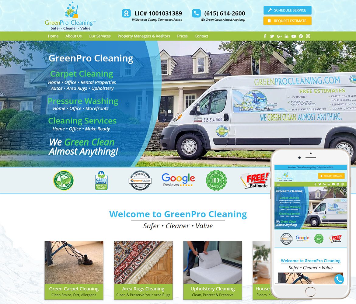 Carpet Cleaning Website Design WW Web Design Studios