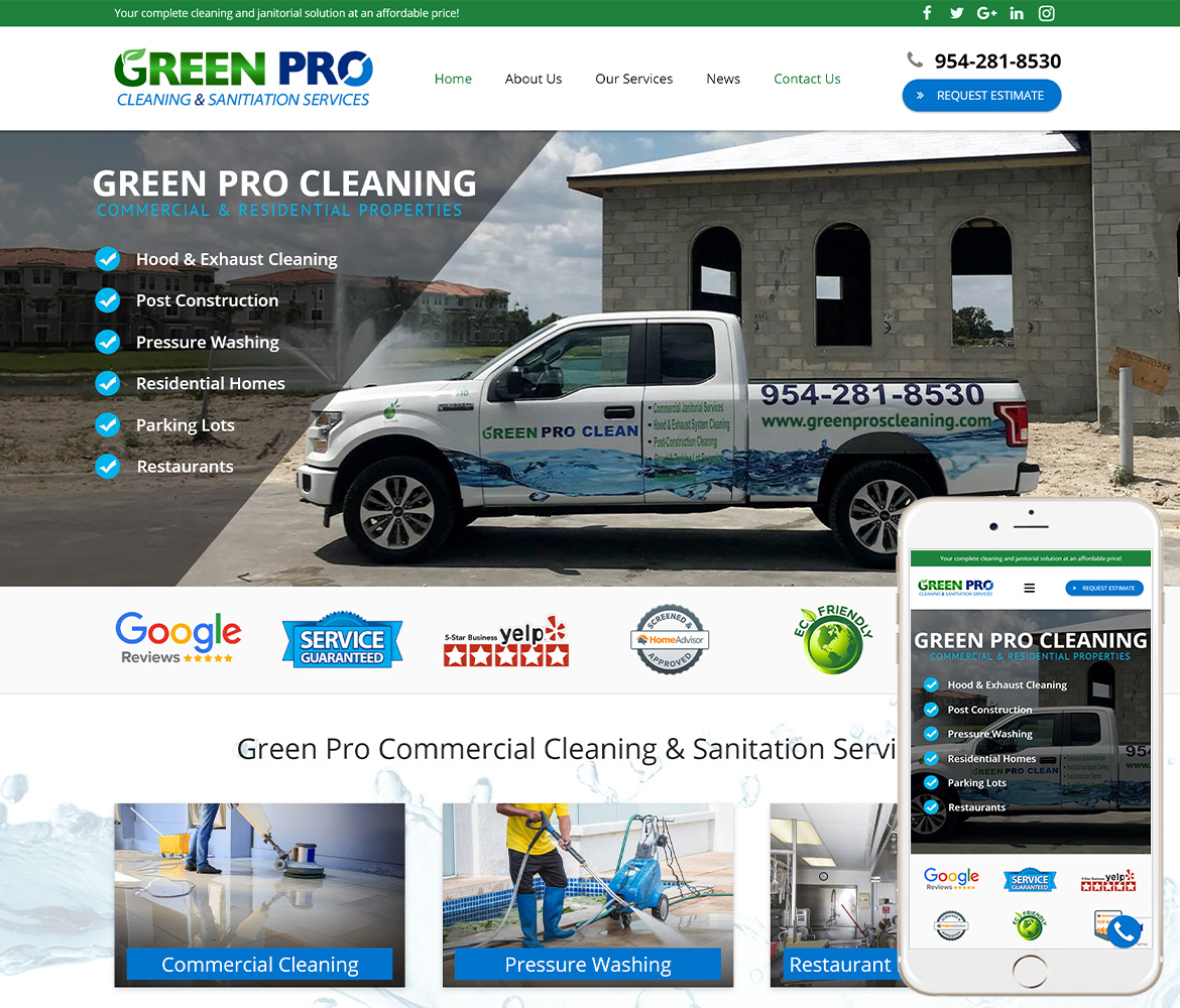 Cleaning Services site Design Cleaning Company site Designer