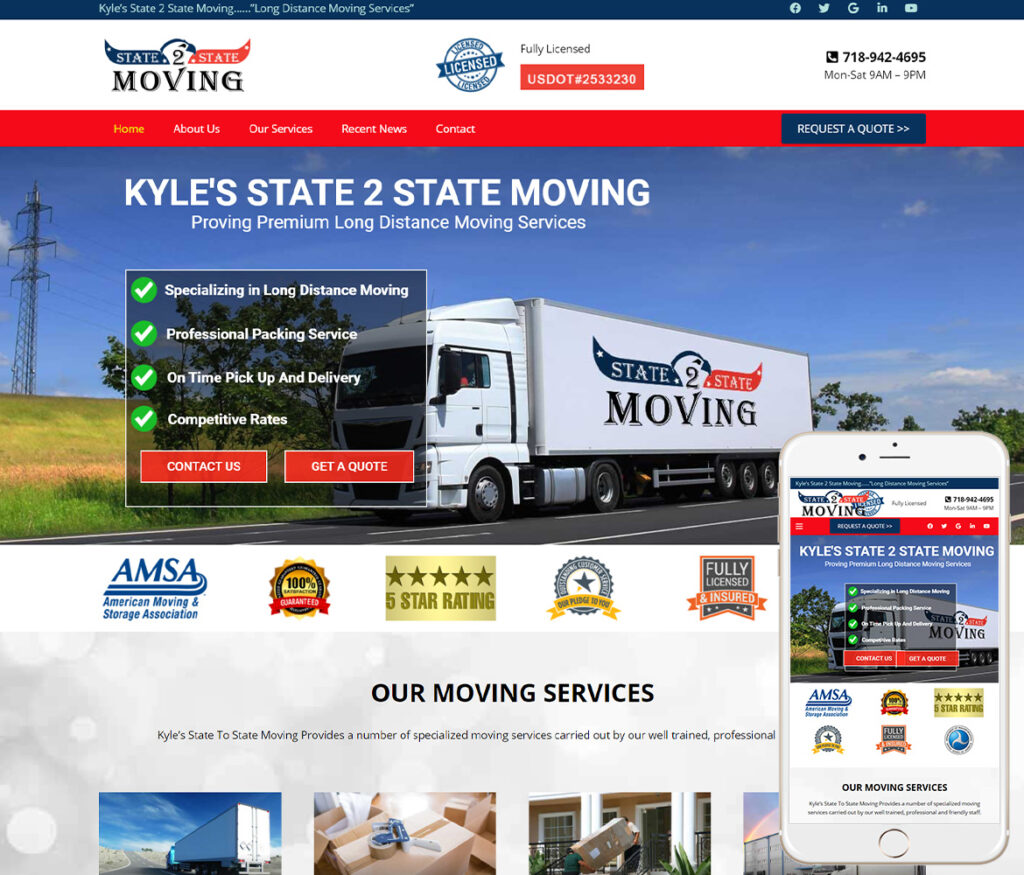 Moving Company Website Design Movers Web Design