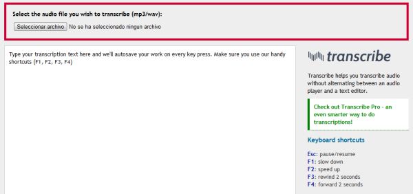 Transcribe simples aplicativo para a transcrição de áudios a textos